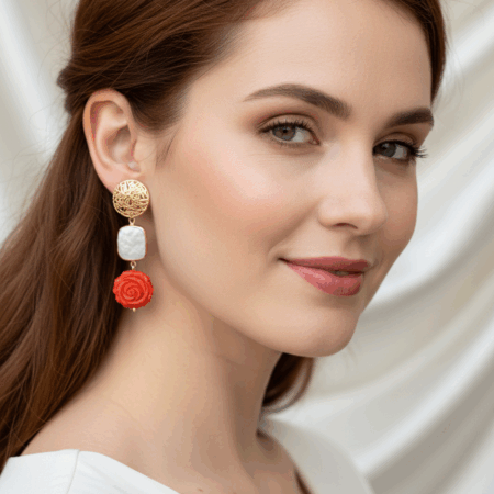 The "Gilded Rose Garden" Statement Earrings